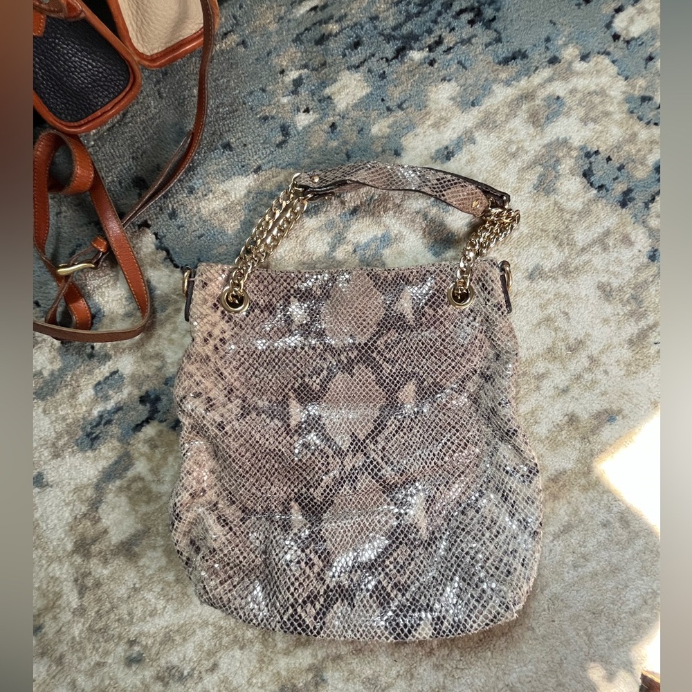 Michael by Michael Kors pho snakeskin handbag chain